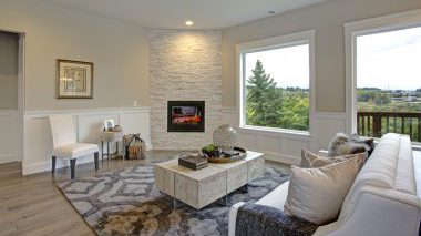 living room with fireplace